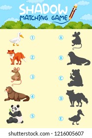 Shardow matching game template illustration