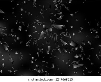 Shards of broken glass. Abstract 
black explosion. Vector background