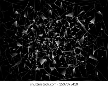 Shards of broken glass. Abstract 
black explosion. Vector background