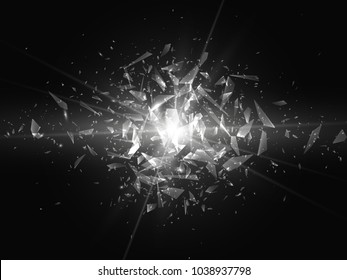 Shards of broken glass. Abstract explosion. Vector illustration svg