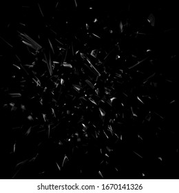 Shards of broken glass. Abstract explosion. Vector background