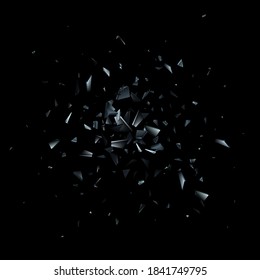 Shards of broken glass. Abstract explosion. Vector background