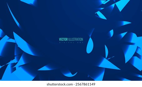 shards of broken glass background, abstract explosion sharp fragments, triangular futuristic sci-fi cyber space, vector illustration