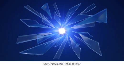 Shards of broken glass and explosion. Vector 
illustration EPS10