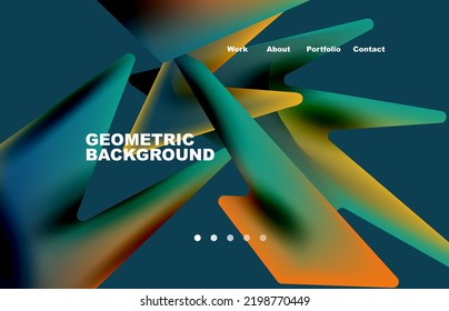 Shards shape composition abstract background. Web page for website or mobile app wallpaper