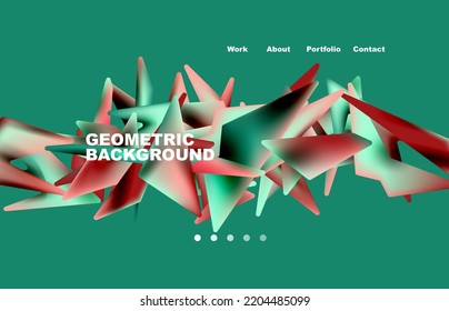 Shards shape composition abstract background. Web page for website or mobile app wallpaper