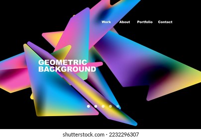 Shards shape composition abstract background. Web page for website or mobile app wallpaper