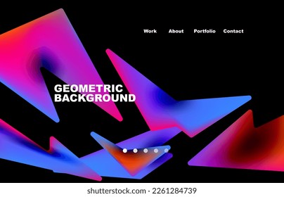 Shards shape composition abstract background. Web page for website or mobile app wallpaper