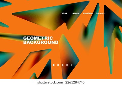 Shards shape composition abstract background. Web page for website or mobile app wallpaper