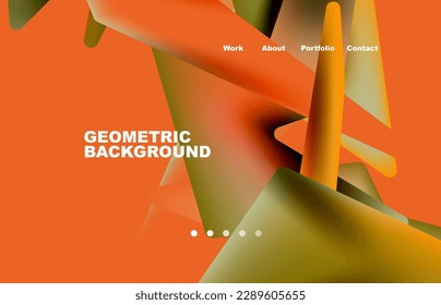 Shards shape composition abstract background. Web page for website or mobile app wallpaper