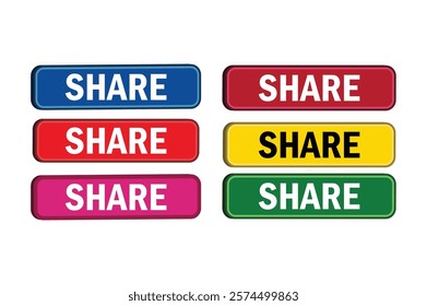 share 3d buttons  vector design