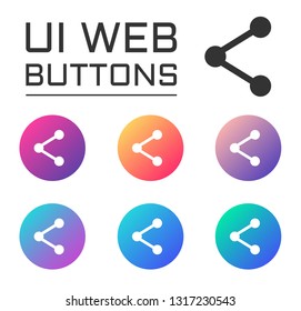 share account ui web button. ui elements. share vector icons on trendy gradients for web, mobile and user interface design