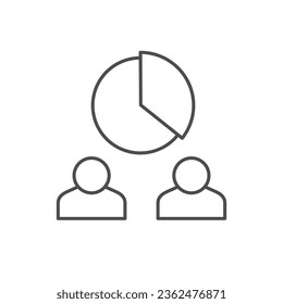 Share allocation line outline icon