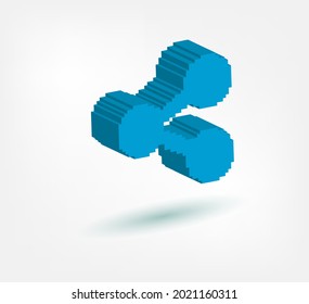 share alt pixel symbol sign vector logo isolated 3d