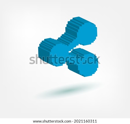 share alt pixel symbol sign vector logo isolated 3d