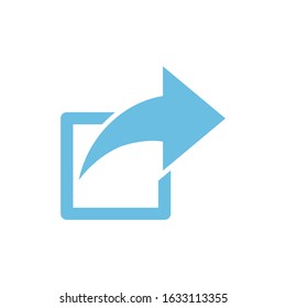 Share arrow icon isolated on the white background