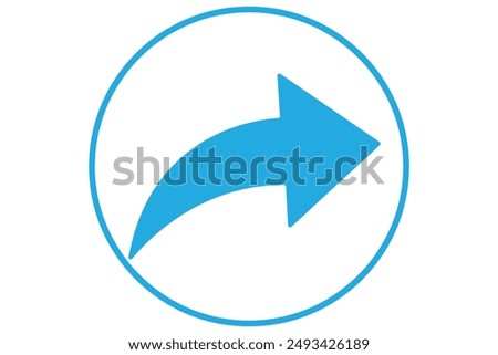 Share arrow icon. publish arrow symbol. right arrow vector. social media icon.