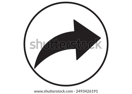 Share arrow icon. publish arrow symbol. right arrow vector. social media icon.