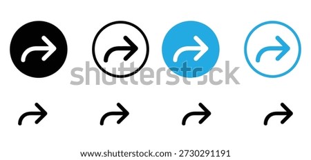 Share Arrow Icon Set - Forward Reply Next Right Button Vector Collection,Share icons set. Social media button. Transparent share pictogram. Linear arrows. Link symbol. 