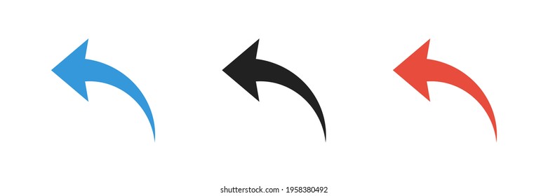 Share arrow icon set on white background. Social media sign icon. Vector curve pointer symbol collection.