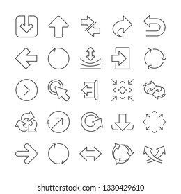 Share arrow icons. Set of  Synchronize, Download and Recycle icons. Undo, Refresh and Login symbols. Sign out, download and Upload. Universal arrow elements, share, synchronize sign. Vector