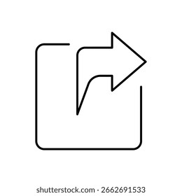 Share Arrow Line Icon: Content Distribution and Social Engagement