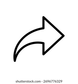 Icono del estilo del contorno de la flecha de Compartir, Ilustración vectorial aislada