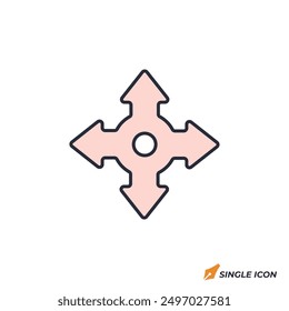 Teilen Pfeile Symbol Vektorgrafik. Pfeilsymbol einzeln auf weißem Hintergrund teilen