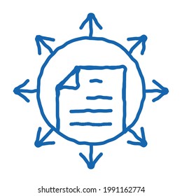 share audit document sketch icon vector. Hand drawn blue doodle line art share audit document sign. isolated symbol illustration