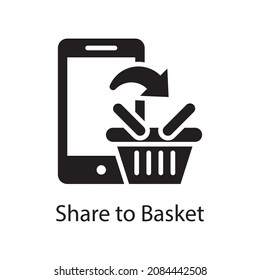 Share to Basket vector Solid Icon Design illustration. Web And Mobile Application Symbol on White background EPS 10 File