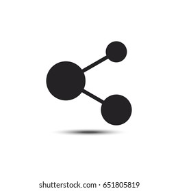 Share black flat vector icon isolated on white background