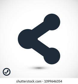 Share black solid social symbol icon, stock vector illustration flat design style