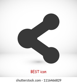 Share black solid social symbol icon, stock vector illustration flat design style