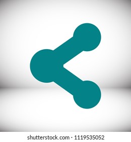 Share black solid social symbol icon, stock vector illustration flat design style