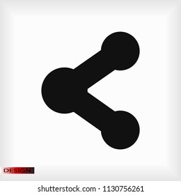 Share black solid social symbol icon, stock vector illustration flat design style