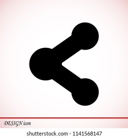 Share black solid social symbol icon, stock vector illustration flat design style