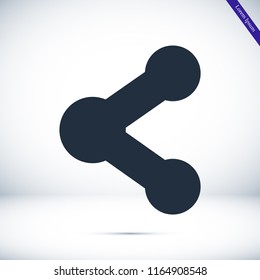 Share black solid social symbol icon, stock vector illustration flat design style