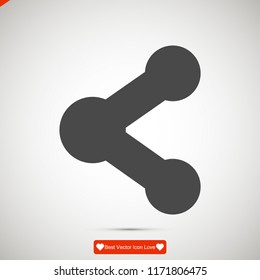 Share black solid social symbol icon, stock vector illustration flat design style