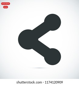 Share black solid social symbol icon, stock vector illustration flat design style