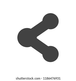 Share black solid social symbol icon, stock vector illustration flat design style