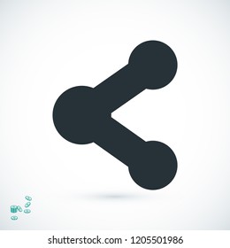Share black solid social symbol icon, stock vector illustration flat design style