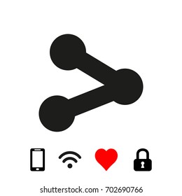 Share black solid social symbol