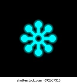 Share blue glowing neon ui ux icon. Glowing sign logo vector