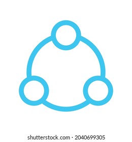 Share blue icon on white background