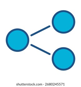 Share In Blue Monochrome Flat Design, Vector Illustration
