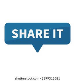 Share It In Blue Rectangle Shape For Notification Promotion Business Information Social Media
