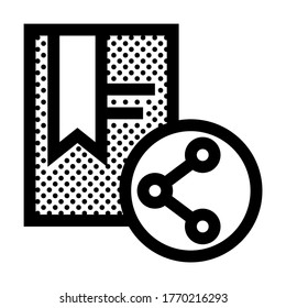 Share Book. Icon Filled with Dots.