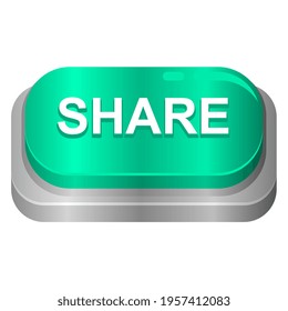share button 3d design. vector illustration user interface. web button push