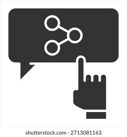 Ilustración vectorial de icono de glifo de Botón de Compartir