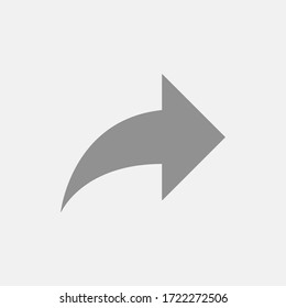 Icono del botón Compartir aislado en segundo plano. Símbolo de avance moderno, simple, vector, icono para el diseño de sitio web, aplicación móvil, ui. Ilustración vectorial